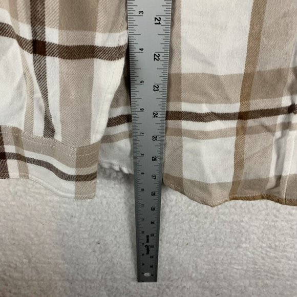 Alpine Design Flannel Shirt Women's Small White Harvest Cotton Button-Up 7040 - Picture 5 of 9